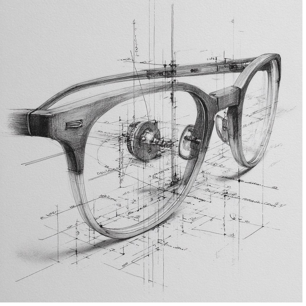 Gleitsichtbrille — Konstruktionszeichnung
